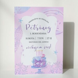 Dečija pozivnica sa belom kovertom 30